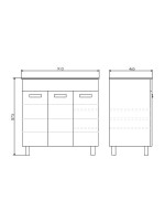 Тумба с раковиной Comforty Модена 90М напольная, матовая белая