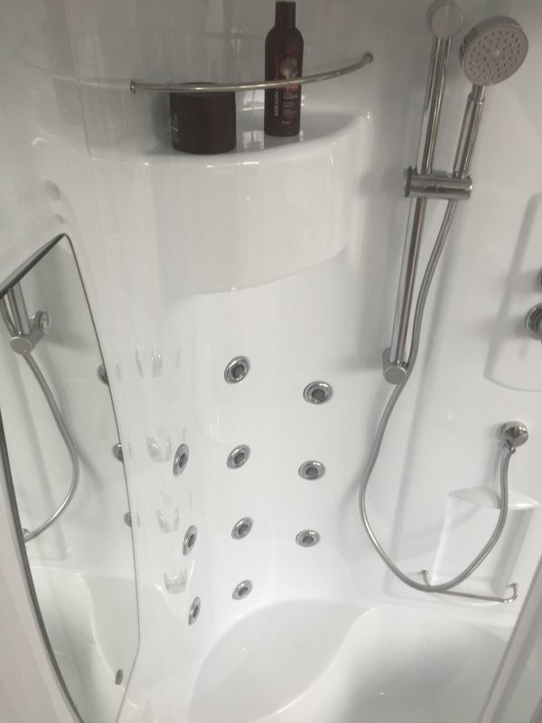 Душевая кабина Royal Bath NRW RB90NRW-C-CH с высоким поддоном, с сиденьем