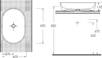 Накладная раковина beWash Bogen 60 без отверстия под смеситель серая матовая
