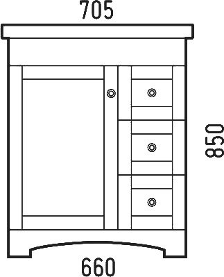 Мебель для ванной комнаты Corozo Техас 70 напольная