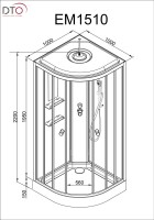 Душевая кабина DTO D EM1510GMEL профиль хром, стекло матовое