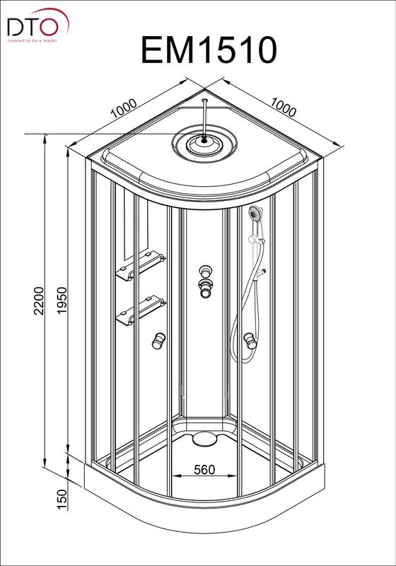 Душевая кабина DTO D EM1510GMEL профиль хром, стекло матовое