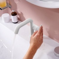 Смеситель для раковины Hansgrohe Tecturis S Fine 110 CoolStart 73320700 матовый белый
