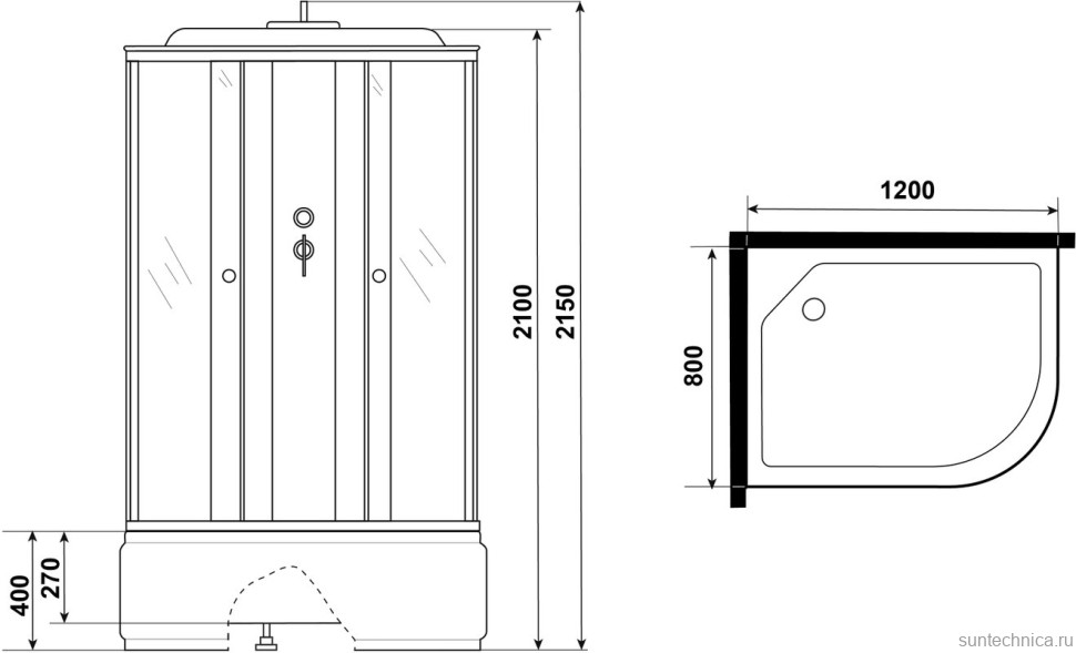 Душевая кабина Niagara Eco E120/80/40L/TN 120х80 см