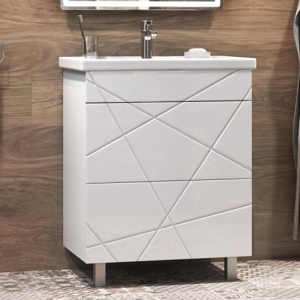 Тумба с раковиной Vigo Geometry 60 белая