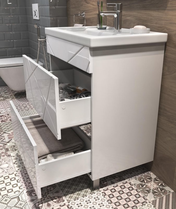 Тумба с раковиной Vigo Geometry 60 белая