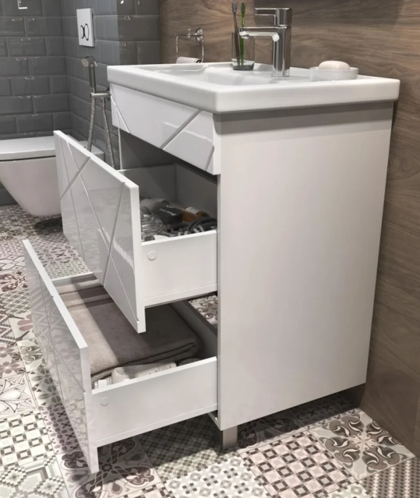 Тумба с раковиной Vigo Geometry 60 белая