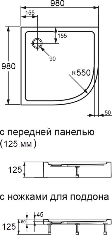 Поддон для душа Orange E01 100TB/T 100х100