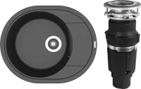 Комплект Мойка Florentina Родос 580 антрацит + Измельчитель Bone Crusher BC 610-AS