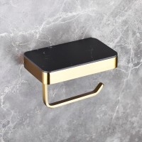Держатель для туалетной бумаги Abber Westen AA1730G с полкой для телефона, матовое золото
