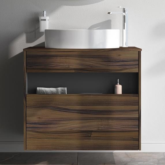 Тумба с раковиной AM.PM Func 80 дуб крафт, со столешницей, раковина M8FWCC20550WG