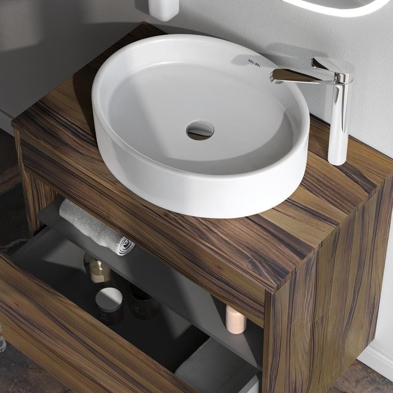 Тумба с раковиной AM.PM Func 80 дуб крафт, со столешницей, раковина M8FWCC20550WG