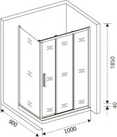 Душевой уголок Good Door Orion WTW+SP-G-CH 100х90 + очиститель для стекол