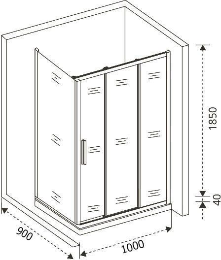 Душевой уголок Good Door Orion WTW+SP-G-CH 100х90 + очиститель для стекол