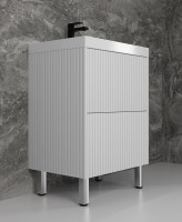 Тумба под раковину без столешницы Style Line Стокгольм 60 напольная, белый рифленый софт