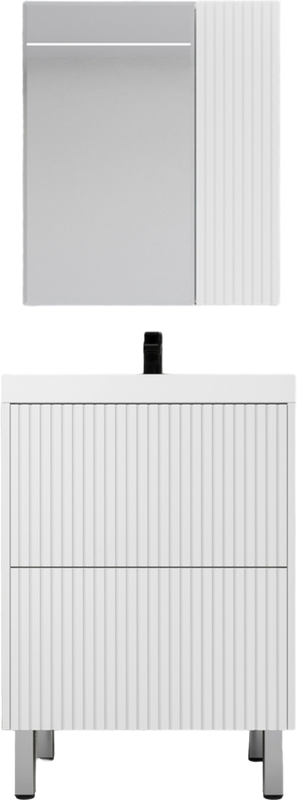 Тумба под раковину без столешницы Style Line Стокгольм 60 напольная, белый рифленый софт