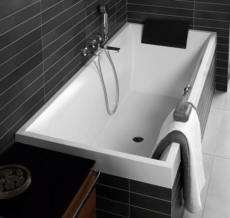 Акриловая ванна Villeroy & Boch Squaro UBQ170SQR2V-01 170x75 см, встраиваемая, цвет альпийский белый, на ножках