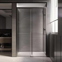Дверь для душевого уголка Veconi Premium Trento PTD-30GR 130 см, профиль брашированный графит, стекло прозрачное