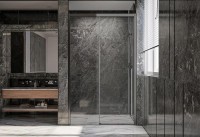 Дверь для душевого уголка Veconi Premium Trento PTD-30GR 130 см, профиль брашированный графит, стекло прозрачное