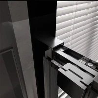 Дверь для душевого уголка Veconi Premium Trento PTD-30GR 130 см, профиль брашированный графит, стекло прозрачное