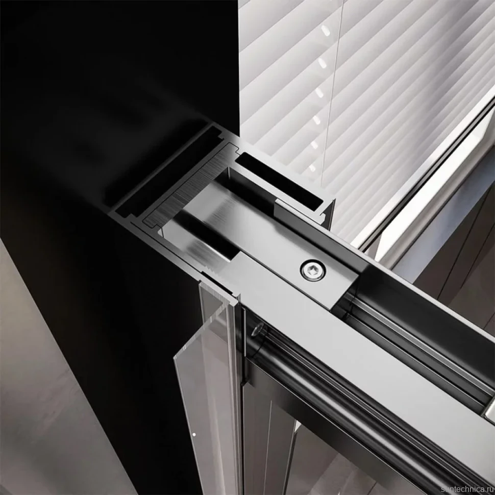 Дверь для душевого уголка Veconi Premium Trento PTD-30GR 130 см, профиль брашированный графит, стекло прозрачное