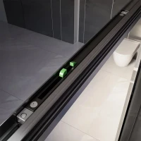 Дверь для душевого уголка Veconi Premium Trento PTD-30GR 130 см, профиль брашированный графит, стекло прозрачное