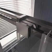 Дверь для душевого уголка Veconi Premium Trento PTD-30GR 130 см, профиль брашированный графит, стекло прозрачное