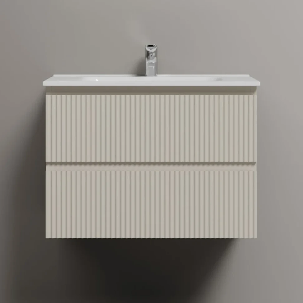 Тумба с раковиной Sancos Snob R 70 beige soft, раковина CN7007