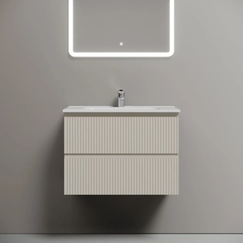 Тумба с раковиной Sancos Snob R 70 beige soft, раковина CN7007