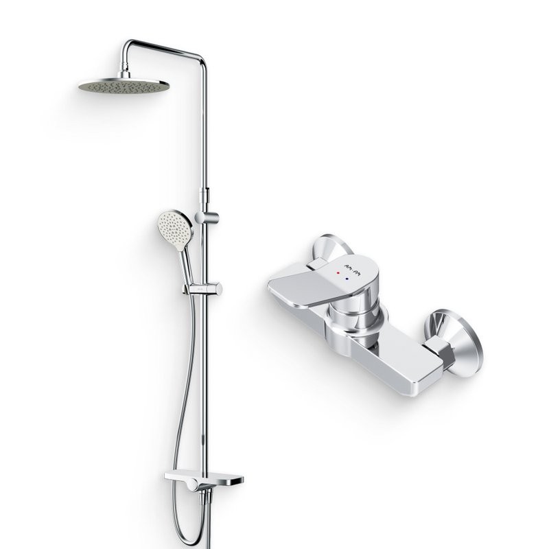 Душевой комплект Смеситель для душа AM.PM X-Joy + Стойка Like