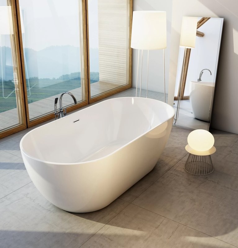 Акриловая ванна Ravak Freedom 170x80 см, отдельностоящая, белая, овальная