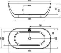 Акриловая ванна Ravak Freedom 170x80 см, отдельностоящая, белая, овальная