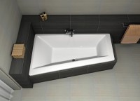 Акриловая ванна Excellent Sfera L 170x100 см, угловая, левая, встраиваемая, белая, асимметричная, с каркасом