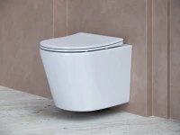 Комплект Унитаз подвесной Ceramicanova Balearica CN6000 безободковый, с микролифтом + Инсталляция Envision CN1001B + Кнопка Round, матовая черная