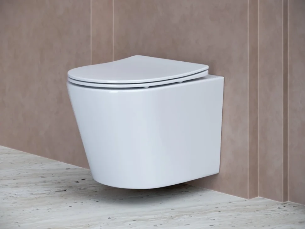 Комплект Унитаз подвесной Ceramicanova Balearica CN6000 безободковый, с микролифтом + Инсталляция Envision CN1001B + Кнопка Round, матовая черная
