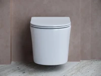 Комплект Унитаз подвесной Ceramicanova Balearica CN6000 безободковый, с микролифтом + Инсталляция Envision CN1001B + Кнопка Round, матовая черная
