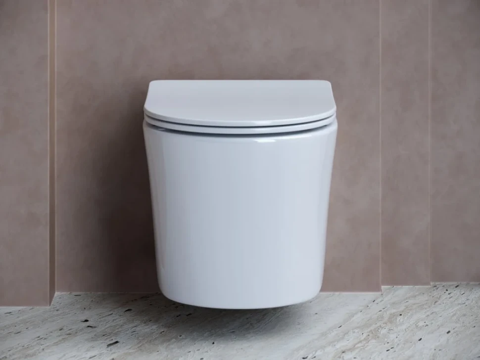 Комплект Унитаз подвесной Ceramicanova Balearica CN6000 безободковый, с микролифтом + Инсталляция Envision CN1001B + Кнопка Round, матовая черная
