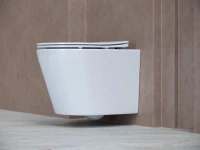 Комплект Унитаз подвесной Ceramicanova Balearica CN6000 безободковый, с микролифтом + Инсталляция Envision CN1001B + Кнопка Round, матовая черная