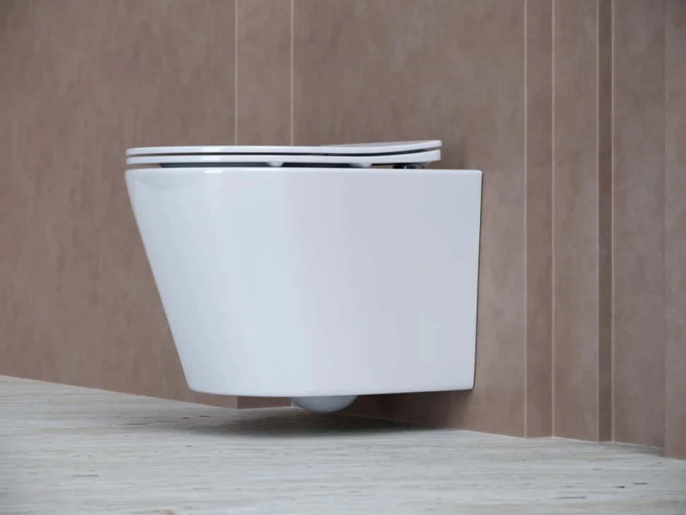 Комплект Унитаз подвесной Ceramicanova Balearica CN6000 безободковый, с микролифтом + Инсталляция Envision CN1001B + Кнопка Round, матовая черная