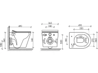 Комплект Унитаз подвесной Ceramicanova Balearica CN6000 безободковый, с микролифтом + Инсталляция Envision CN1001B + Кнопка Round, матовая черная