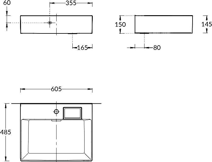 Мебельная раковина KERAMA MARAZZI Logica 60 с одним отверстием