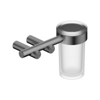 Стакан для ванной Abber Osten 316 AA1860BGG настенный, вороненая сталь, стеклянный