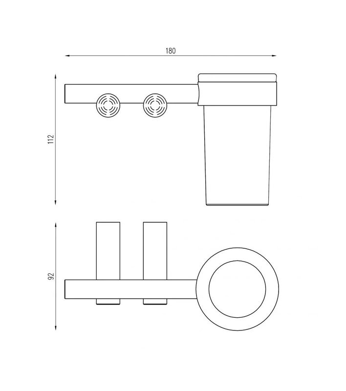 Стакан для ванной Abber Osten 316 AA1860BGG настенный, вороненая сталь, стеклянный