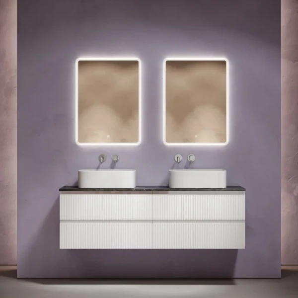 Мебель для ванной комнаты Sancos Snob T 160 bianco, столешница черный мрамор TT160A1, раковина CN6052