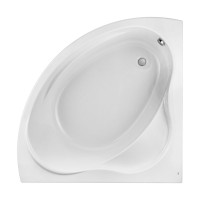 Акриловая ванна Roca Bali 150x150 см, угловая, пристенная, белая, с каркасом, со сливом-переливом