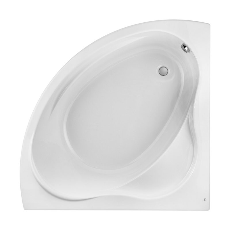 Акриловая ванна Roca Bali 150x150 см, угловая, пристенная, белая, с каркасом, со сливом-переливом