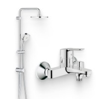 Душевой комплект Смеситель Grohe BauEdge 23334000 + Стойка New Tempesta Cosmopolitan 27394002