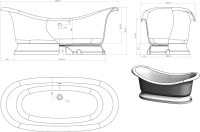 Ванна из искусственного камня Астра-Форм Мальборо 190x85 см, отдельностоящая, белая, овальная
