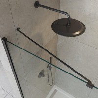 Душевая перегородка Cezares Liberta L-1-TB-90-C-NERO профиль черный, стекло прозрачное
