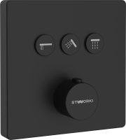 Душевой комплект STWORKI Гётеборг S03240BK С ВНУТРЕННЕЙ ЧАСТЬЮ, изливом, матовый чёрный